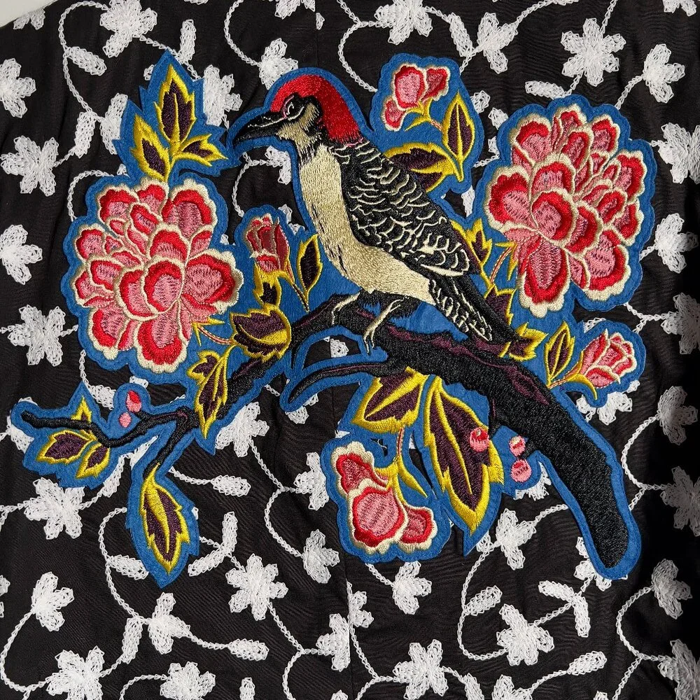 ASOS Brocade with Floral and Bird Embroidery Double Breasted Jacket Men's 40R